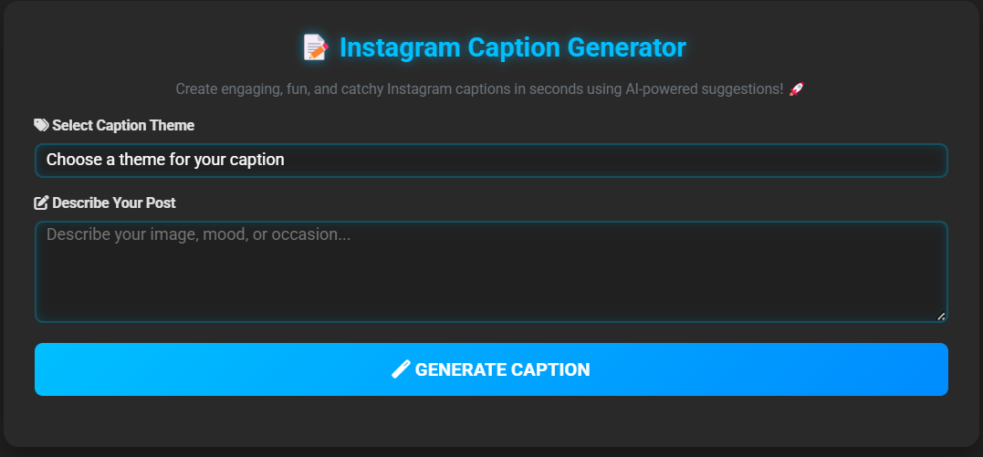 Instagram Caption Generator